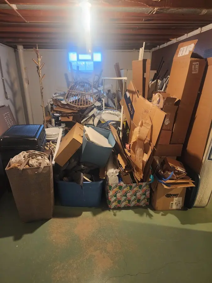 Roll-off dumpster container at job site for 4 Yard Dumpster Rental in Hornellsville